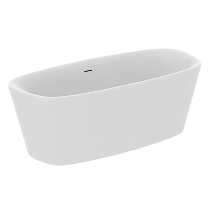 Dea Freestanding Double Ended Bath 170 cm - Silk White & Black