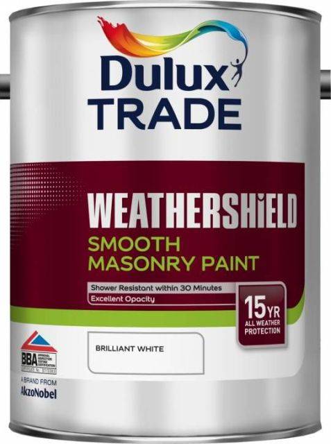 Dulux Trade Weathershield Smooth Masonry Paint - Water-based