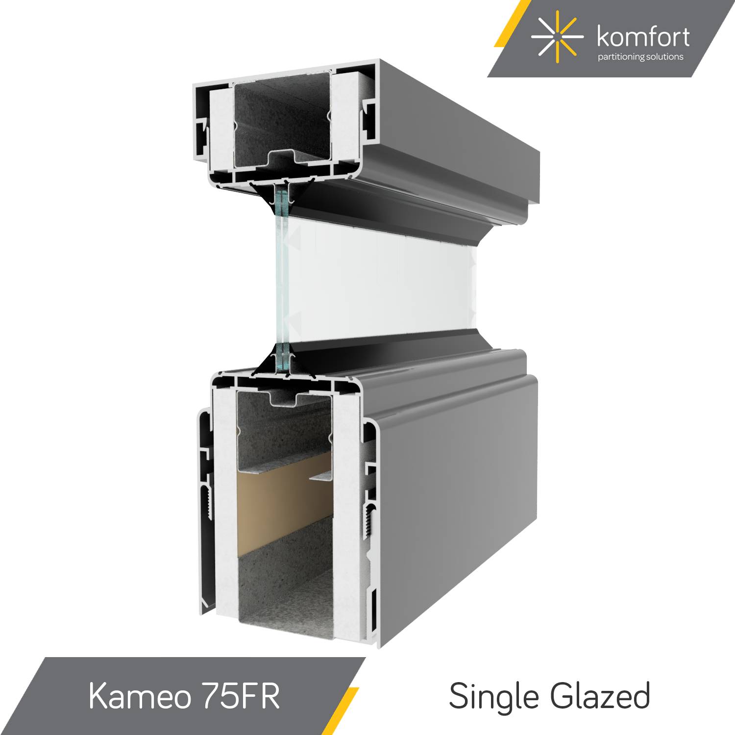 Komfort | Kameo 75FR | 30/0 Fire Rated Solid & Glazed Partitioning