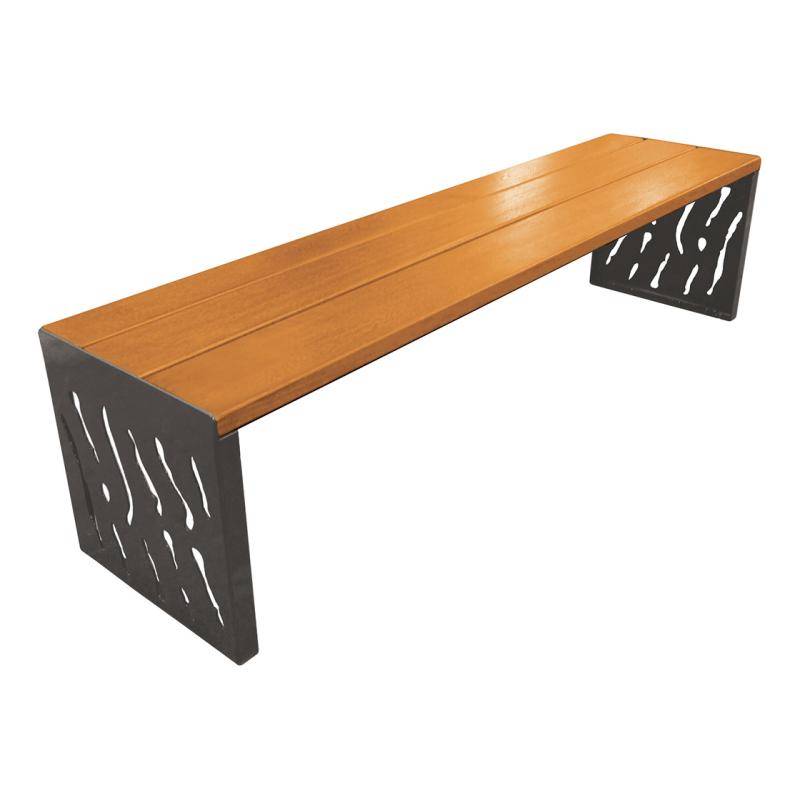 Venice wood & steel bench - Street furniture