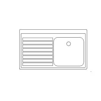 Inset sink with single bowl and drainer