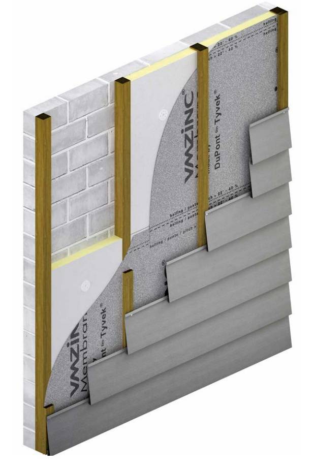 VMZINC Rainscreen Facades – Overlapping Panels - Zinc Shiplap Cladding Panel System