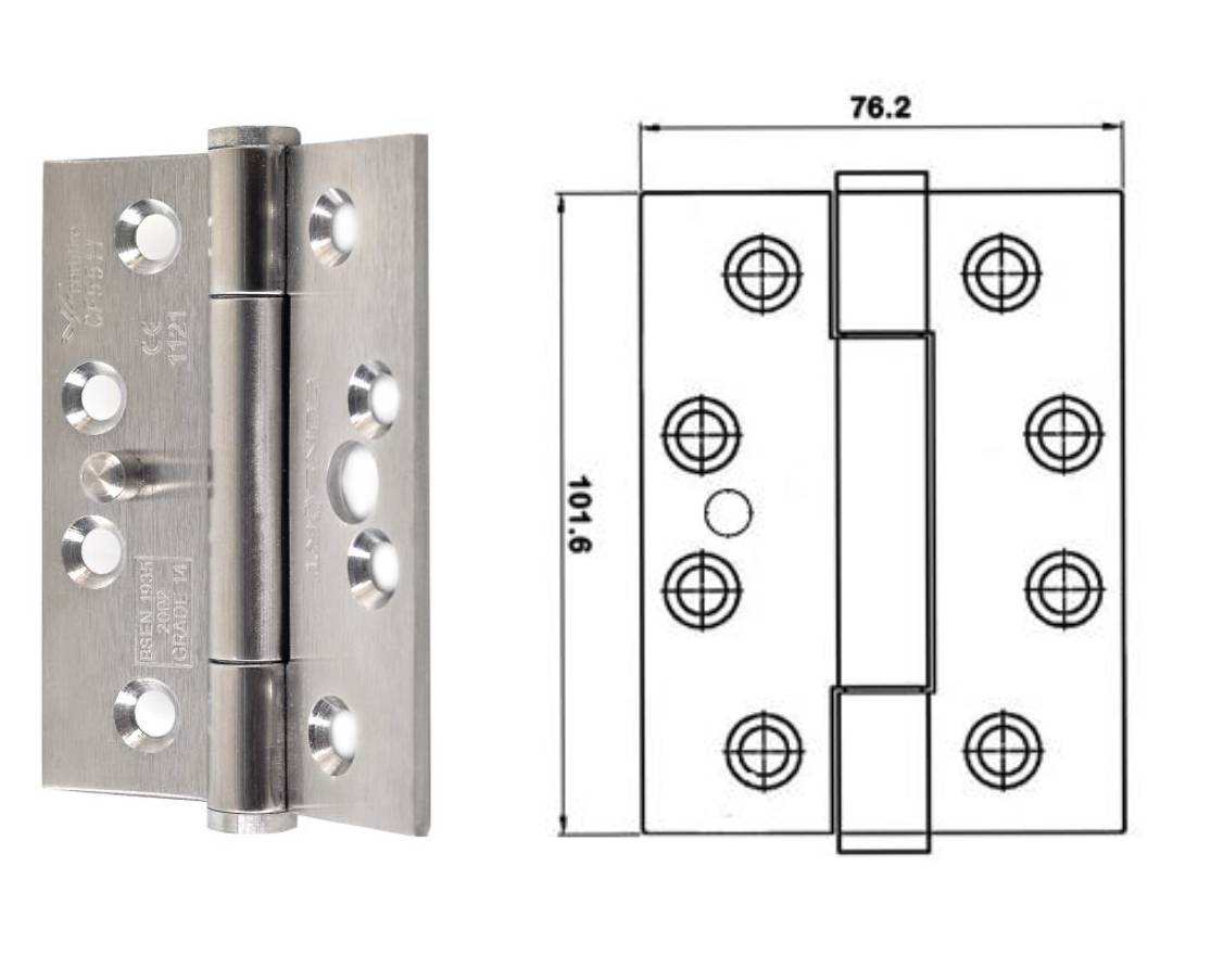 Premium Range Hinges - Concealed Bearing Hinge - Heavy Duty Maintenance Free Butt Hinge