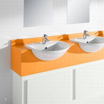 Semi Recessed Vanity Unit with Upstand SGL