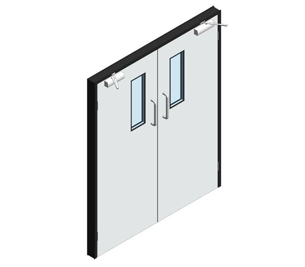 Hygienic Hinged GRP Lead Lined Doors - Pair (GRP frame)