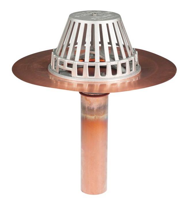 CLAMP-TITE SPUN COPPER DRAIN - roof drain