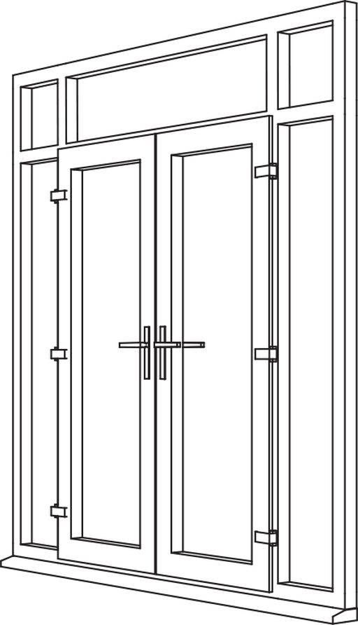 open double door drawing