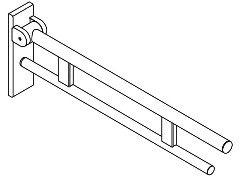 DOC M WC Hinged Support Rail Duo - 850 mm Projection