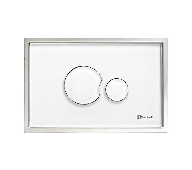TRF1215E Multikwik Flush Plate - Eclipse Glass Recessed (White Finish)