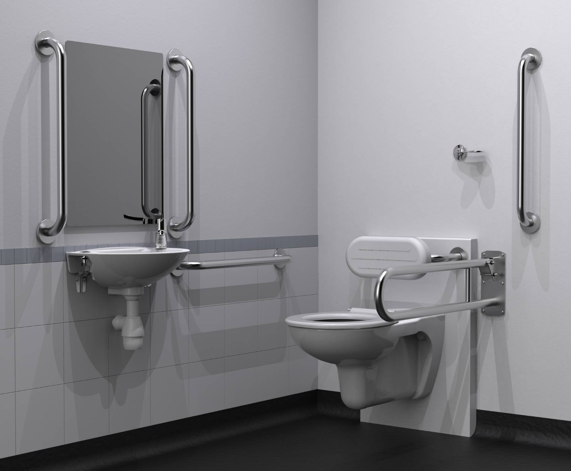 STYLE Wall Hung Doc M Toilet Pack with Steel Concealed Fixing Grab Rails