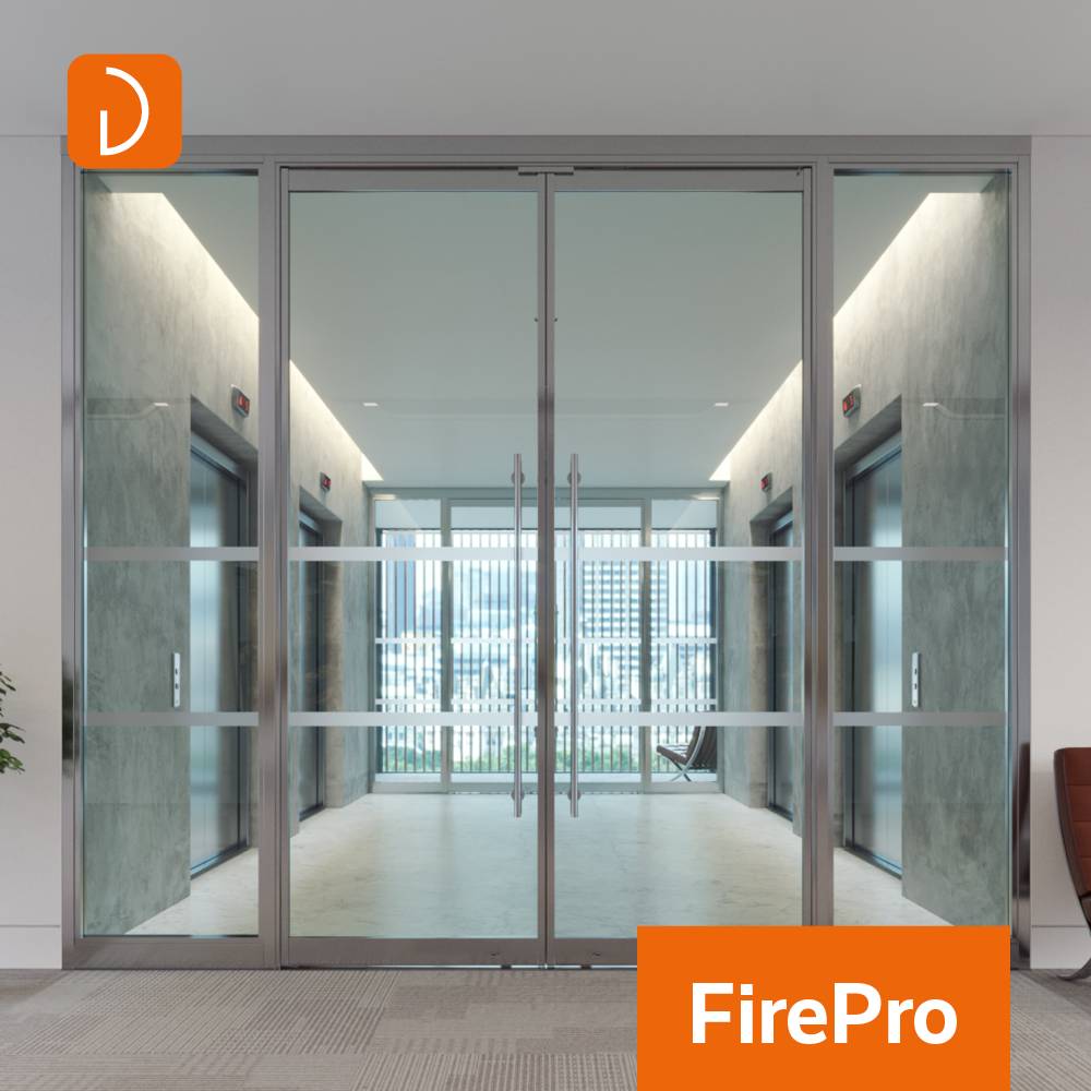 FirePro E90 Double Glazed Fire Rated Glass Partition System and Fire Door