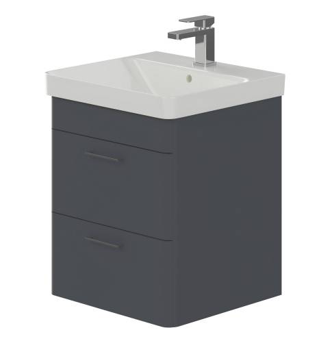 Layla 50 cm 2 Drawer Wall Hung Vanity Basin Unit