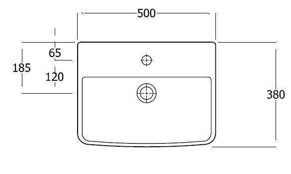 Langley Semi Recessed 500 Washbasin