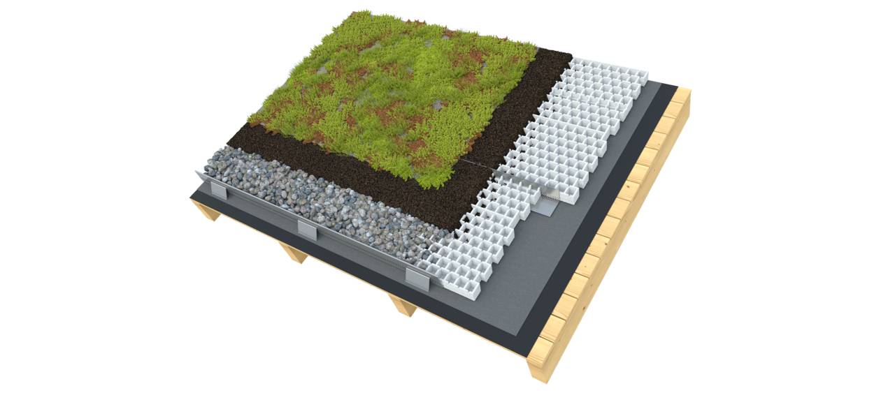 Pitched Roof - Extensive Green Roof System