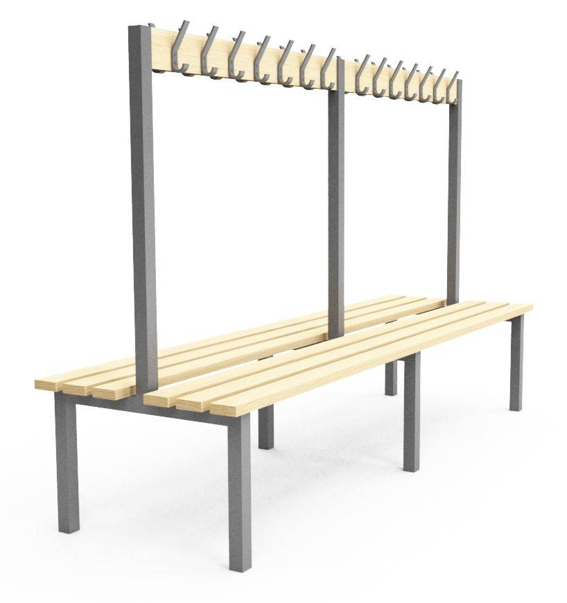 Double Sided Cloakroom/Changing Room Bench - H2