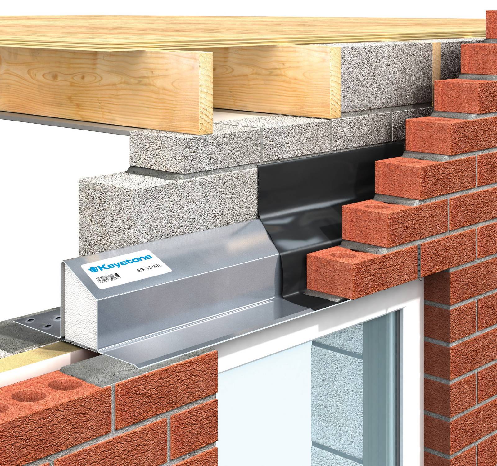 Keystone Cavity Wall Lintels - Wide Inner Leaf - Standard/ Heavy/ Extra Heavy/ Extreme