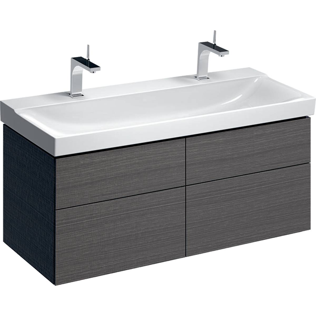 Xeno² cabinet for washbasin with width from 120 cm, with four drawers