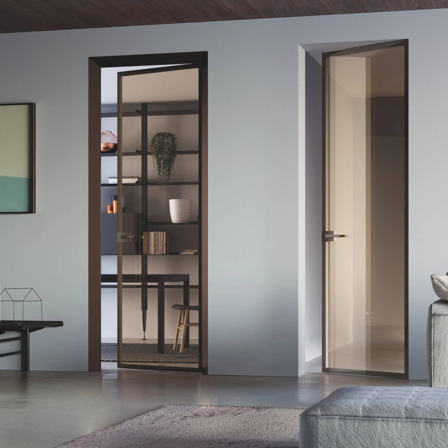 ECLISSE 40 Hinged Aluminium Framed Glass - Door