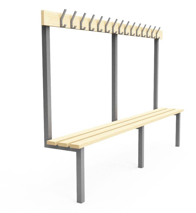 Single Sided Cloakroom/Changing Room Bench - K1 (wall/floor fix)
