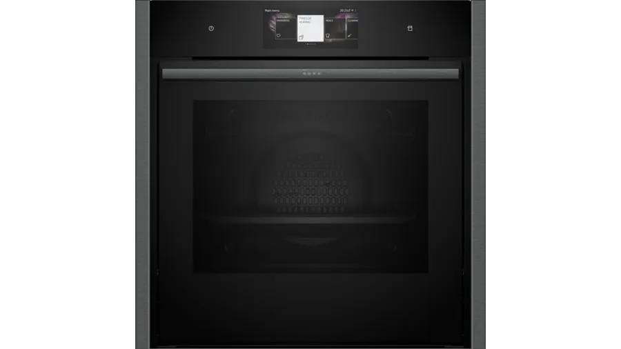 NEFF Single oven Slide & Hide door Graphite grey trim