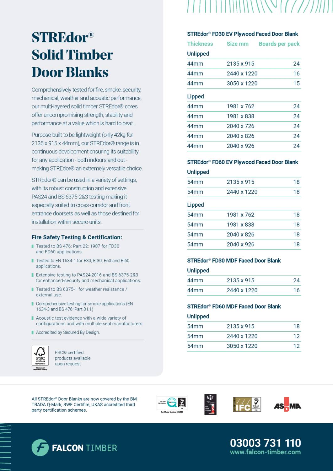 STREdor® 54 Solid Laminated Timber Fire Door - Solid Timber Fire Door