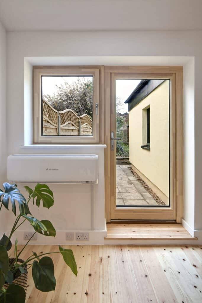 GBS98-A Triple Glazed Aluminium Clad Timber Inward Opening Entrance Doors