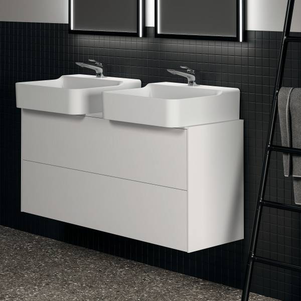 Conca 120 cm Wall Hung Short Projection Washbasin Unit, Bespoke Cutout