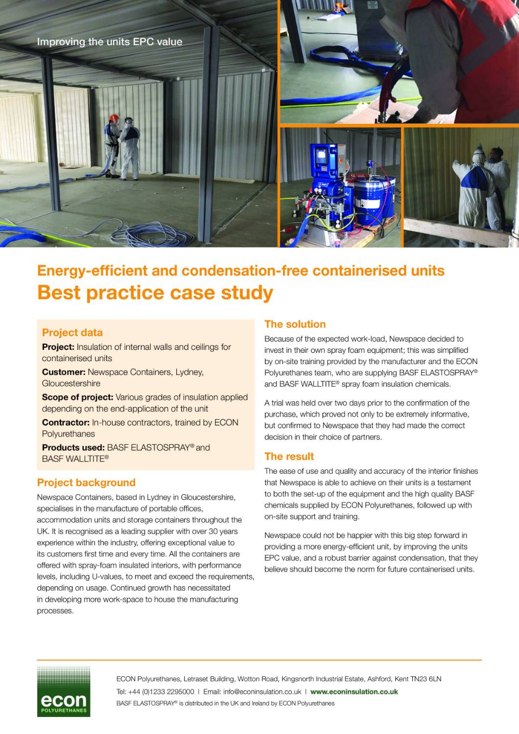 Portable Containerised Units | ECON Building Products – BASF ...