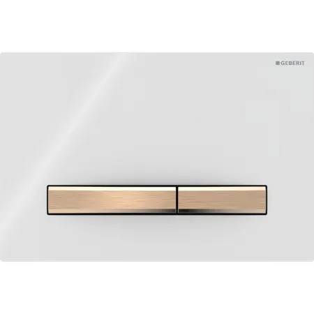 Geberit Sigma50 Flush Plate For Dual Flush, Square, Metal Colour Red Gold