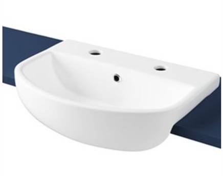 Atlas 50 cm Semi Recessed Washbasin 