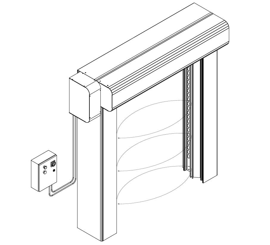 Rapidor Freeze AIR - Insulated Dual Curtain Speed Door with Air Curtain