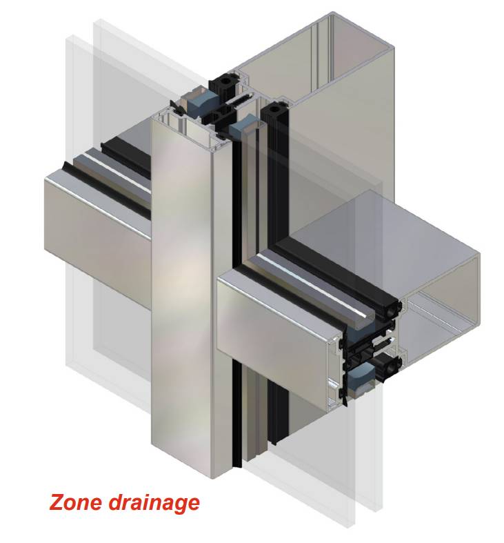 AA®100 Aluminium 50 mm Stick Curtain Wall System - Stick-frame Curtain Wall System