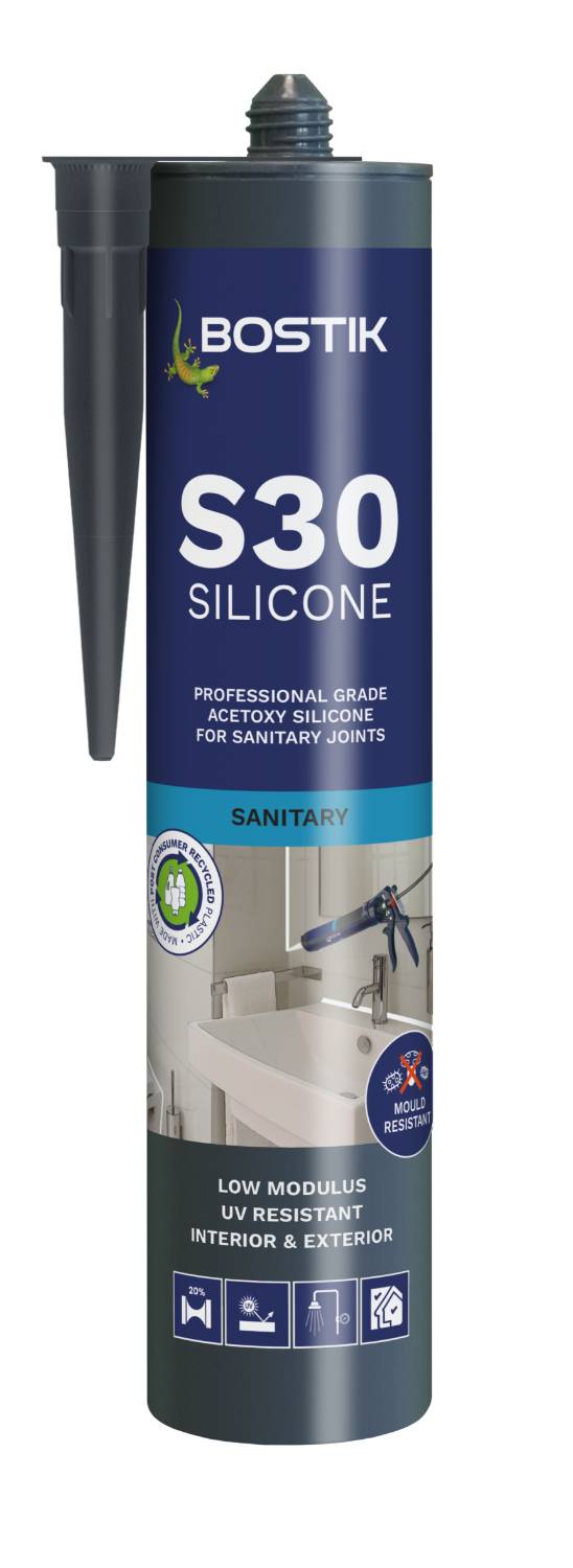 Bostik Professional S30 - Sanitary Silicone Sealant - Acetoxy Silicone
