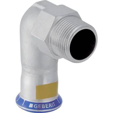 Geberit Mapress Stainless Steel Elbow Adaptor 90° With Male Thread (Gas)