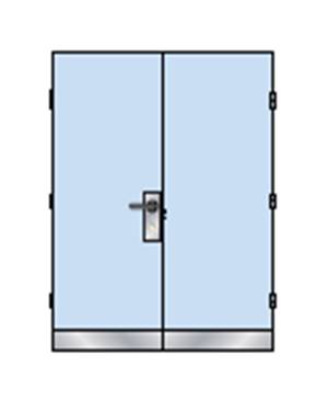 ASSA ABLOY Timber Double Door with Vision Panels