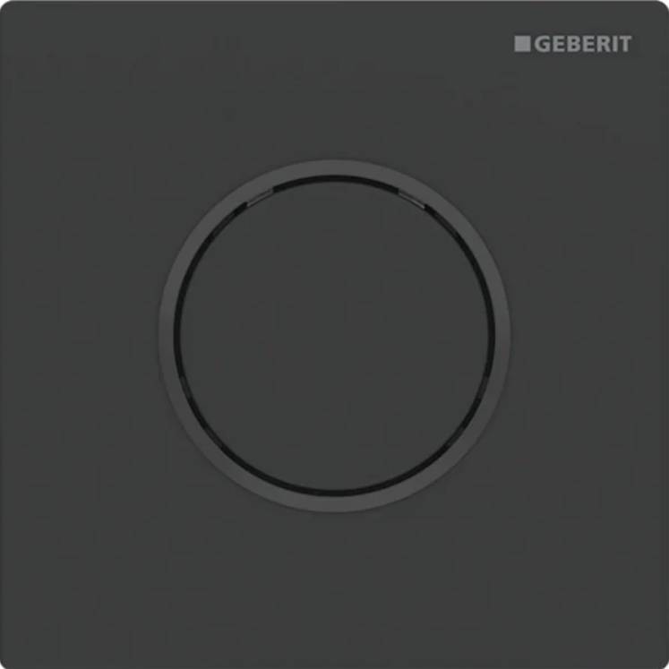 Geberit urinal flush control with pneumatic flush actuation, Type 10 flush plate, round