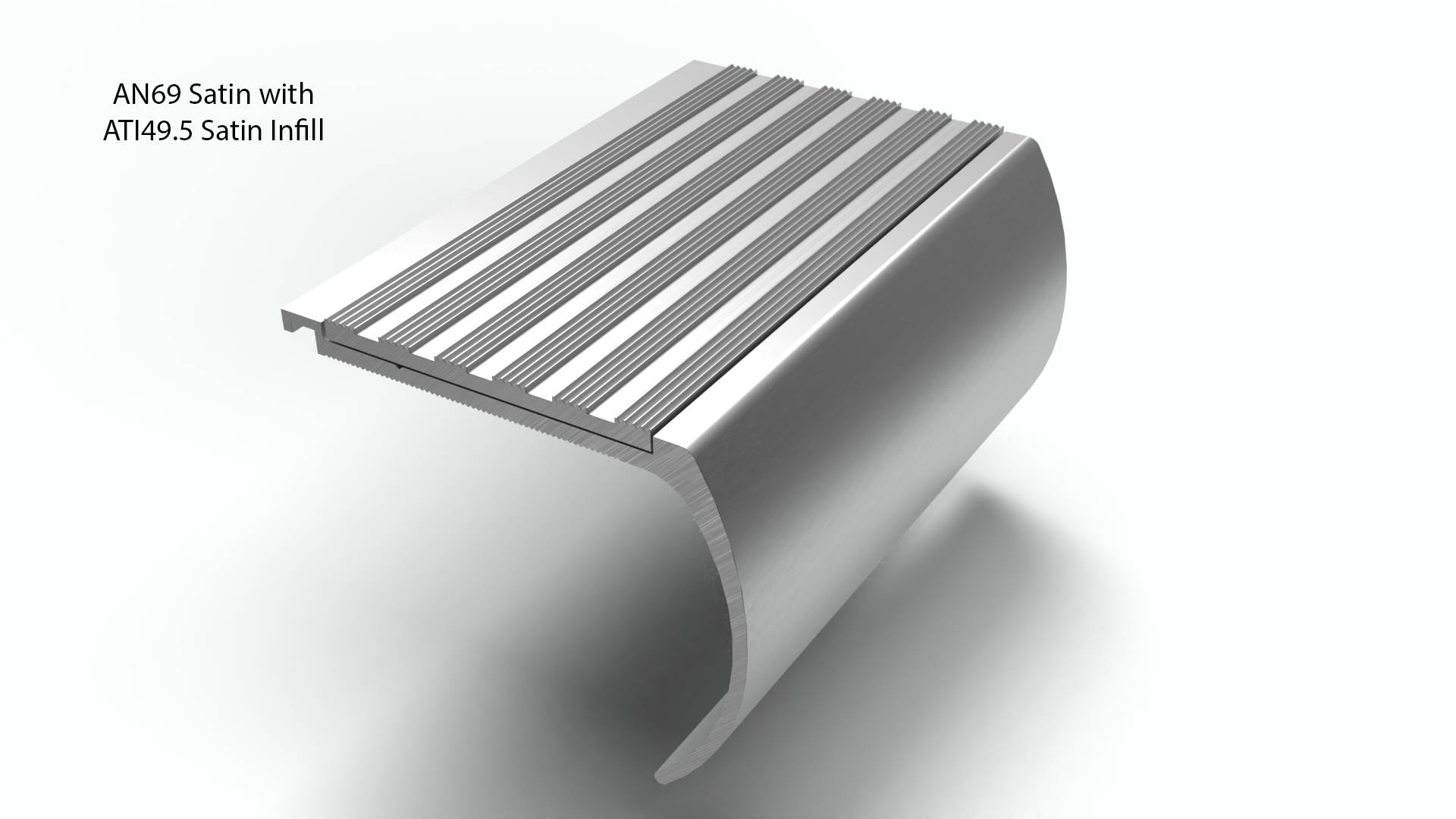 Aluminium Stair Nosings with Inserts, 5 mm Gauge