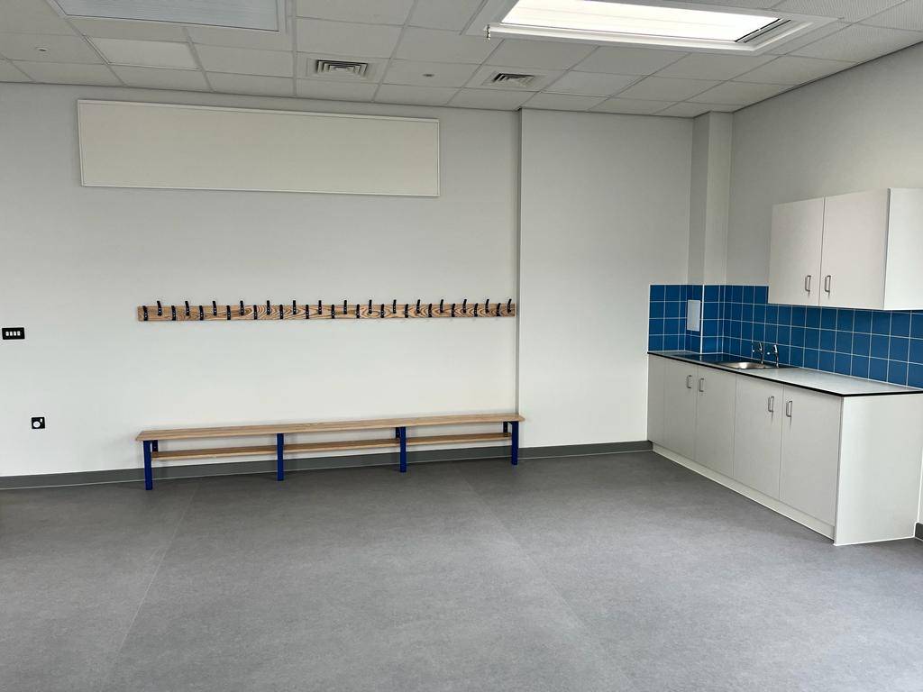 Wall And Floor Fixed Cloak Room Benching With Shoe Shelf And Peg Rail (WA Series)