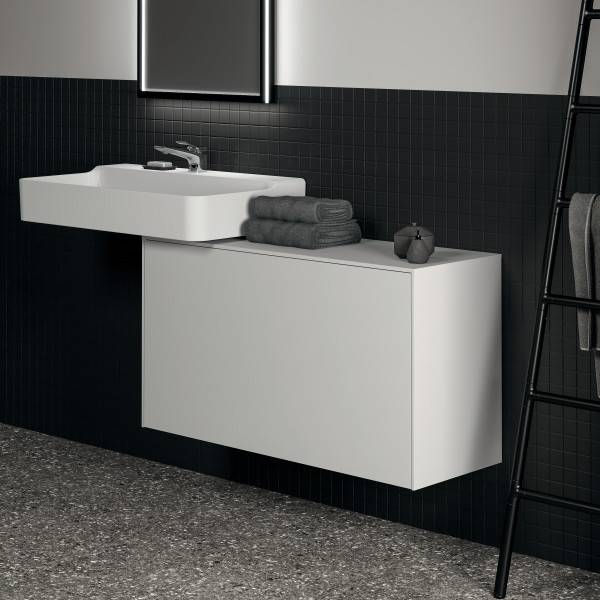 Conca 100 cm Wall hung Short Projection Washbasin Unit, No Cutout