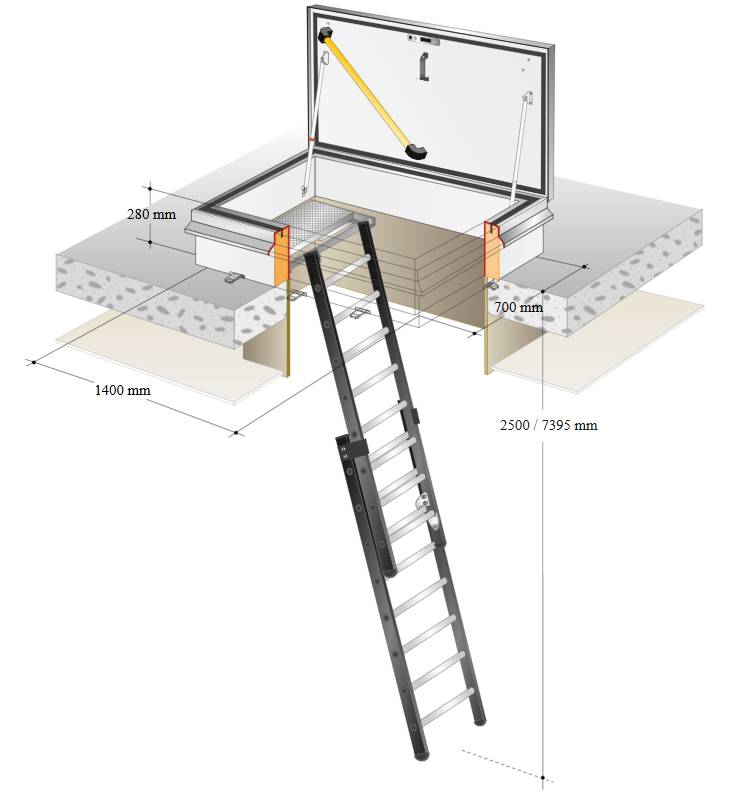 Roof Access Hatch RHT with Ladder