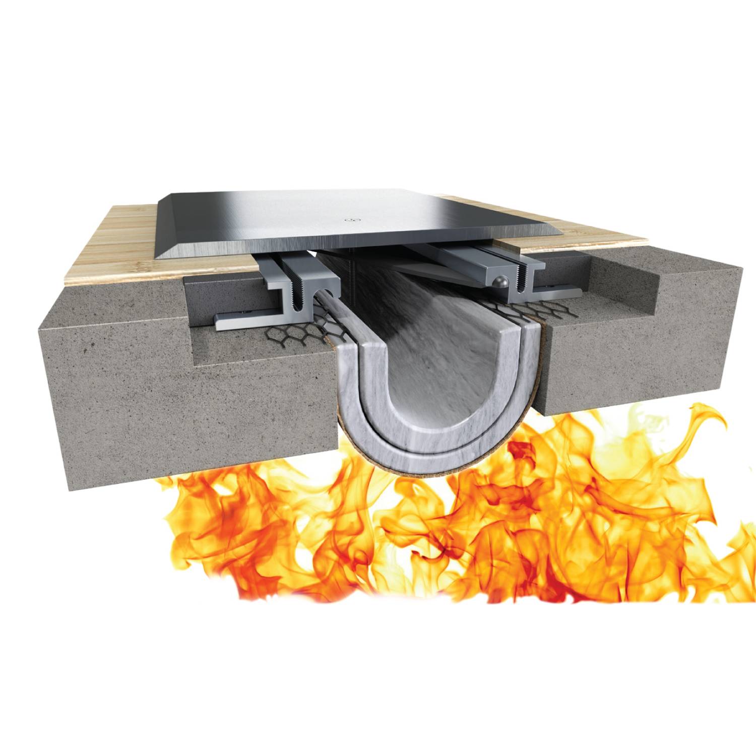 Fireline™ 520 Fire Blanket Expansion Joint System - Top Mount, Floor to Floor and Wall to Corner