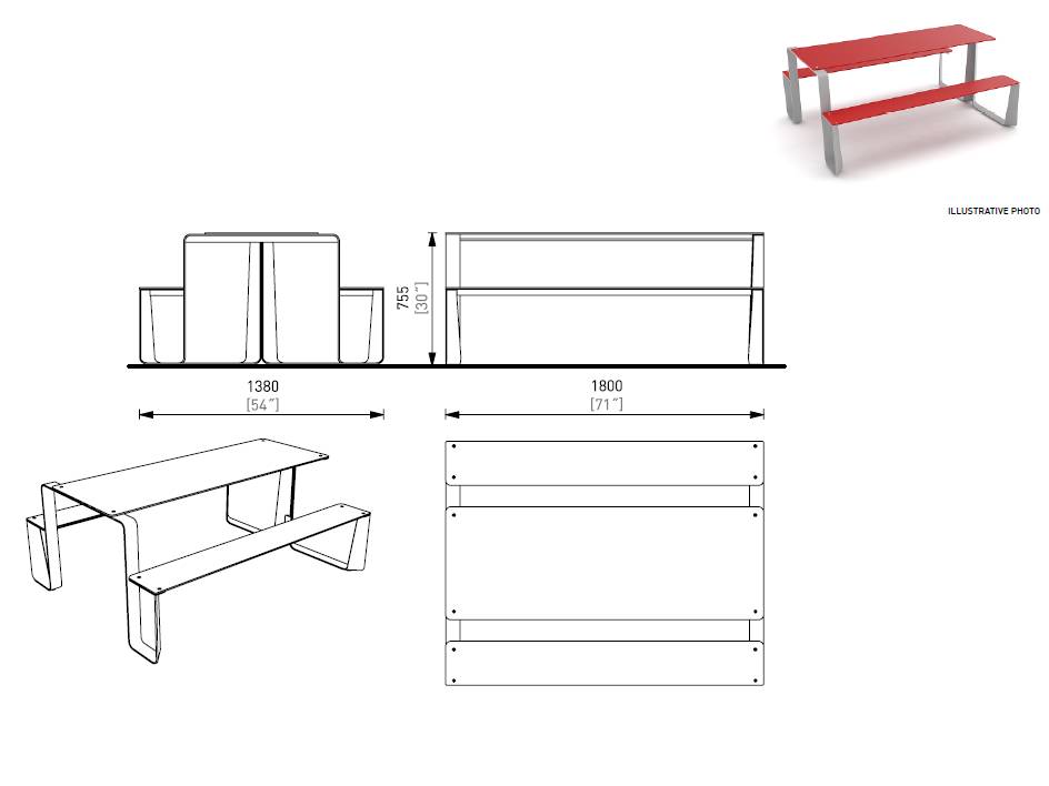 Rautster Picnic Table - Outdoor Picnic Tables