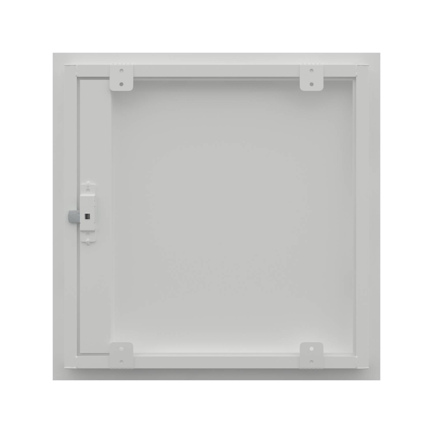 Shallow Access Panel Gas Flue Inspection Hatch Metal Door Picture Frame Chrome Handle To Rear of Door