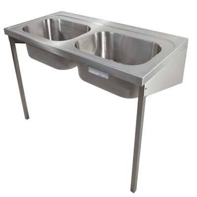 Stainless Steel Hospital Sink Double Bowl