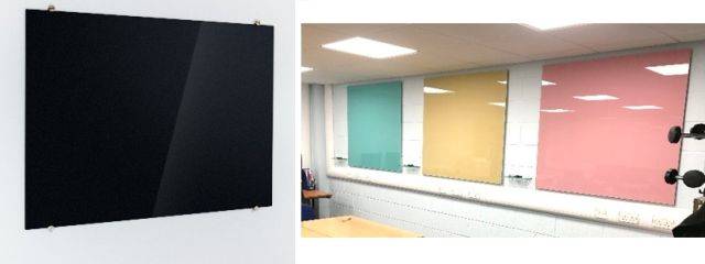 Sundeala TeacherBoards Silk Glass Board Wall Mounted Frameless Magnetic Writing Surface - Glass board.