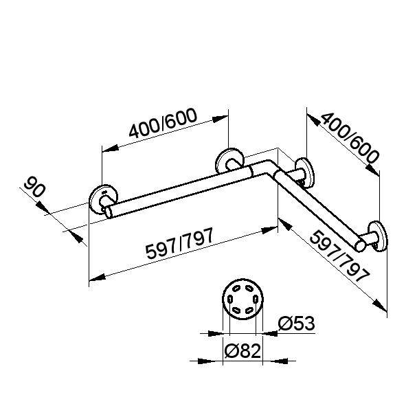 Corner Grab Bar - Grab Rail - PLAN CARE - Grab bar