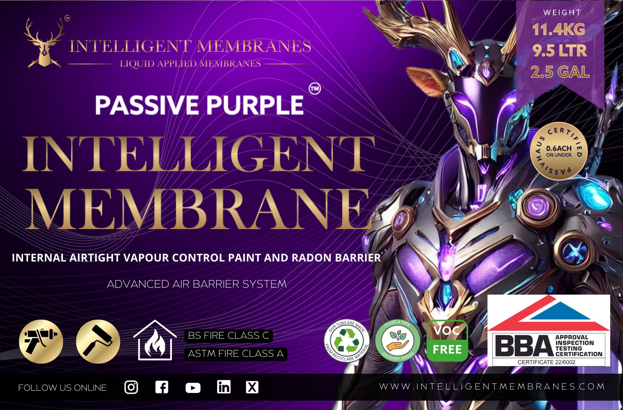 PASSIVE PURPLE® Intelligent Airtight Vapour Control for Energy-Efficient Building Solutions - Spray-applied Liquid Airtight Membrane