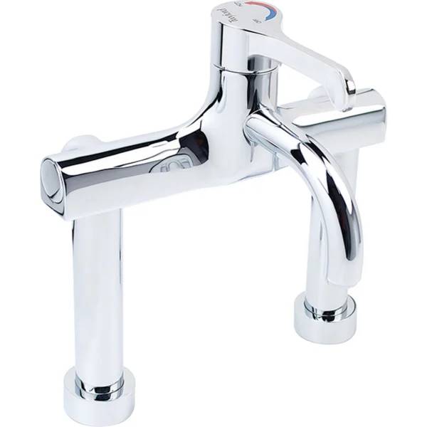 Twyford Sola Washbasin Tap, Deck-Mounted, Single-Lever Thermostatic Mixer, Removable Spout