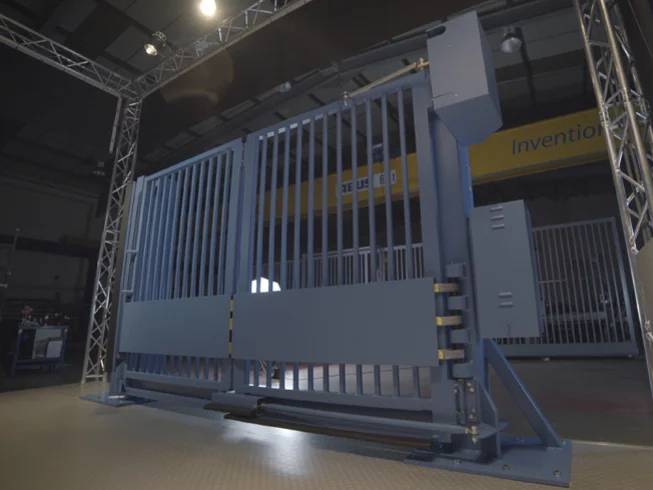 CSG 10630 Crash Rated Trackless Bi-Folding Security Gate HVM - Security Gate