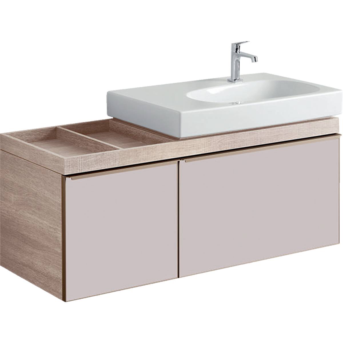Citterio Cabinet for Washbasin, with Two Drawers and Shelf Surface